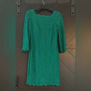 Adrianna Papell Green Lace Sheath Dress Size 2